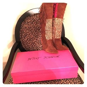 Betsy Johnson Zohara boots tall wedges